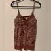 American Eagle Outfitters Tops | American Eagle Outfitters Tank Top Size Large Vneck Floral Burgundy/White | Color: Red/Tan/White | Size: L