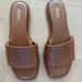 Michael Kors Shoes | Michael Kors Hayworth Woven Leather Slide Sandal Brown | Color: Brown | Size: 9