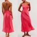 Free People Dresses | Fp Intimately By Free People Strawberry Spritz Slip Satin Silk Midi Maxi Dress | Color: Pink/Red | Size: Xl