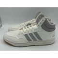 Adidas Shoes | Adidas Originals Hoops 3.0 Mid White/Grey Men's Basketball Shoe Size 9.5 New | Color: Gray/White | Size: 8
