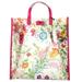 Gucci Bags | Gucci Textured Vinyl Flora Printed Tote Bag W/ Leather Straps | Color: Pink | Size: Handle Drop: 4.25" Height: 15.25" Width: 14.25"