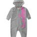 Levi's One Pieces | Levi's Baby Girls Hooded Logo-Print French Terry Coverall, 3mo/Gray | Color: Gray | Size: 3m/Grey