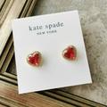 Kate Spade Jewelry | Kate Spade Stud Earrings - My Love Pav Heart Gold Ruby Red | Color: Gold/Red | Size: Os
