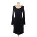 Boden Casual Dress - Sheath Scoop Neck Long sleeves: Black Solid Dresses - Women's Size 6