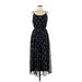 Maison Jules Casual Dress - Midi Scoop Neck Sleeveless: Black Print Dresses - Women's Size Medium