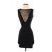 American Apparel Cocktail Dress - Party Crew Neck Sleeveless: Black Print Dresses - Women's Size Small