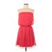 Express Casual Dress - Mini Open Neckline Sleeveless: Red Solid Dresses - Women's Size Medium