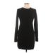Theory Casual Dress - Mini Crew Neck Long sleeves: Black Solid Dresses - Women's Size Large