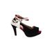 Heels: Black Shoes - Women's Size 38 - Peep Toe