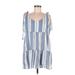 Show Me Your Mumu Casual Dress - Mini V-Neck Sleeveless: Blue Stripes Dresses - Women's Size Medium