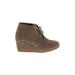 TOMS Ankle Boots: Brown Print Shoes - Women's Size 7 - Round Toe