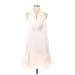 Zara Casual Dress - A-Line V-Neck Sleeveless: Ivory Print Dresses - Women's Size Medium