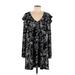 Free Press Casual Dress - Shift V Neck Long sleeves: Black Dresses - Women's Size Large