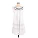 Rebecca Minkoff Casual Dress - Mini Scoop Neck Sleeveless: White Print Dresses - Women's Size X-Small