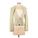 Donna Karan New York Silk Blazer Jacket: Short Ivory Solid Jackets & Outerwear - Women's Size 4