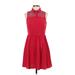 Maison Jules Cocktail Dress - Shirtdress: Red Solid Dresses - Women's Size Small