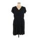 Old Navy Casual Dress - Mini V-Neck Short sleeves: Black Print Dresses - Women's Size X-Large