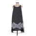 Max Studio Casual Dress - Shift Scoop Neck Sleeveless: Black Print Dresses - Women's Size Small
