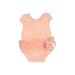 Popatu Short Sleeve Onesie: Pink Bottoms - Size 6-9 Month