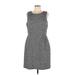 J.Crew Factory Store Casual Dress - Mini Crew Neck Sleeveless: Gray Dresses - Women's Size 10