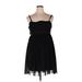 Xhilaration Cocktail Dress - Mini Square Sleeveless: Black Solid Dresses - Women's Size X-Large