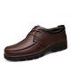 New Formal Shoes for Men Slip On Round Apron Toe Cowhide Anti-Slip Rubber Sole Resistant Non Slip Working (Color : Brown Contton, Size : 6 UK)