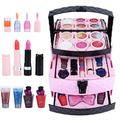 Gonetre Girls Cosmetic Set, Girls Cosmetic Toys, Makeup Case for Girls, Blush Powder Cosmetic Set, Kids Makeup Accessories,