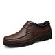 New Formal Shoes for Men Slip On Round Apron Toe Cowhide Anti-Slip Rubber Sole Resistant Non Slip Working (Color : Brown Lace Up, Size : 6.5 UK)
