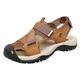 CreoQIJI Sandals Men Leather Flat Sandals Men's Breathable Elegant Beach Sandals Leisure Sports Trend Air Cushion Summer Shoes Lightweight Beach Shoes Shoes Costume Shoes, brown, 9 UK