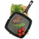 Home Icon Non Stick Griddle Pan for Induction Hob - Grill Pan with Detachable Handle - Steak Pan for Gas Hob - Induction Griddle Pan for Healthy Cooking and Frying with No Oil - 28 cm