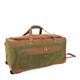 House Of Leather Wheeled Holdall Faux Suede Lightweight Luggage Trolley Duffle Travel Bag Argan Green