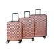 Set of 3 Luggage Suitcase Travel Bag Carry On Hand Cabin Check in Lightweight Expandable Hard-Shell 4 Spinner Wheels Trolley Set - Rose Pink 3-Set