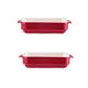 Ceramic Oven Baking Dishes,Oven Baking Dish,Rectangle Ceramic Baking Dish Ideal for Oven Dish, Lasagne Dish, Small Casserole Dish Small Baking Dish, Set of 2,Red,7inch (Color : Red, Size : 5.5Inch)