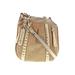 B Makowsky Leather Crossbody Bag: Tan Print Bags