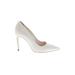 Schutz Heels: Slip-on Stilleto Minimalist Ivory Print Shoes - Women's Size 7 1/2 - Pointed Toe