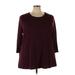 Lane Bryant 3/4 Sleeve Top Burgundy Keyhole Tops - Women's Size 22 Plus