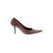 Aldo Heels: Slip-on Stilleto Cocktail Brown Solid Shoes - Women's Size 40 - Pointed Toe