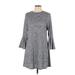 Speechless Casual Dress - A-Line Crew Neck 3/4 sleeves: Gray Marled Dresses - Women's Size Large