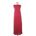 Lucky Brand Casual Dress - A-Line High Neck Sleeveless: Red Dresses - Women's Size Small