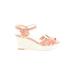 Alex Marie Wedges: Pink Print Shoes - Women's Size 5 1/2 - Open Toe
