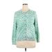 Lands' End Cardigan Sweater: Green Sweaters & Sweatshirts - Women's Size X-Large