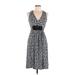 ECI Casual Dress - A-Line V Neck Sleeveless: Black Dresses - Women's Size 8
