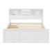 Full Size Wood Pltaform Bed with Twin Size Trundle,Drawers, Upper Shelves