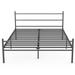 Queen Bed Frame with Headboard, 11" Heavy-Duty Metal Bed Frame with Storage and Strap, Noise Free Bed Frames, Sturdy Metal Slats