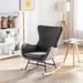 Padded Seat Rocking Chair With High Backrest And Armrests