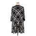 Tiana B. Casual Dress - Mini Mock Long sleeves: Black Dresses - Women's Size 2X