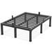King Bed Frame, 14" High 3500 lbs Metal Platform, Mattress Foundation with Steel Slat Support/No Box Spring Needed/Easy Assembly