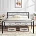 Queen Bed Frame with Headboard & Footboard, Heavy Duty Platform Mattress Foundation with Storage Space, No Box Spring Needed