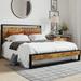 Full Bed Frame with Wood Headboard and Footboard, Heavy Duty Metal Platform Bed Frame, No Box Spring Needed, Noise-Free