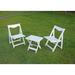 Patio Conversation Sets(Set of 3) White Foldable Club Chairs & Table